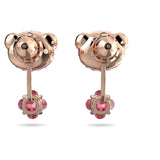 Swarovski Teddy Earring Jackets Bear, Pink, Rose gold-tone plated
