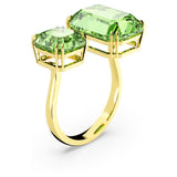 Swarovski Millenia Cocktail Ring Octagon cut, Green, Gold-tone plated, 52
