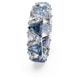 Swarovski Millenia Cocktail Ring Triangle cut crystals, Blue, Rhodium Plated Size-55