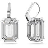 Swarovski Millenia Drop Earrings Octagon cut, White, Rhodium plated
