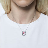 Swarovski Chroma Necklace Octagon cut, Pink, Rhodium Plated