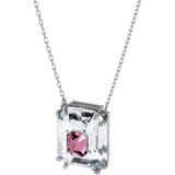 Swarovski Chroma Necklace Octagon cut, Pink, Rhodium Plated