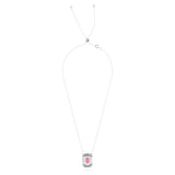 Swarovski Chroma Necklace Octagon cut, Pink, Rhodium Plated