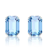 Swarovski Millenia Stud Earrings Octagon Cut, Blue, Rhodium Plated