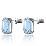 Swarovski Millenia Stud Earrings Octagon Cut, Blue, Rhodium Plated