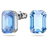 Swarovski Millenia Stud Earrings Octagon Cut, Blue, Rhodium Plated