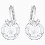 Swarovski Bella V Pierced Earrings White, Rhodium Plated