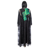Montaha Black Green Kaftan One Size