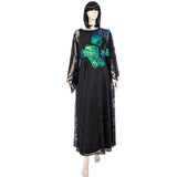 Montaha Black Green Kaftan One Size