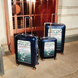 Ted Baker Take Flight Pergola Stripe Check-In Large Luggage Dark Blue