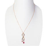 عقد تيرويهان من الذهب الوردي عيار 14  مع احجار كريمة