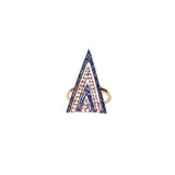 Terzihan 14 Carat Pink Gold Ring With Precious Stones Size 6.5