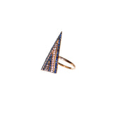 Terzihan 14 Carat Pink Gold Ring With Precious Stones Size 6.5