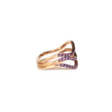 Terzihan 14 Carat Pink Gold Ring With Precious Stones Size 6