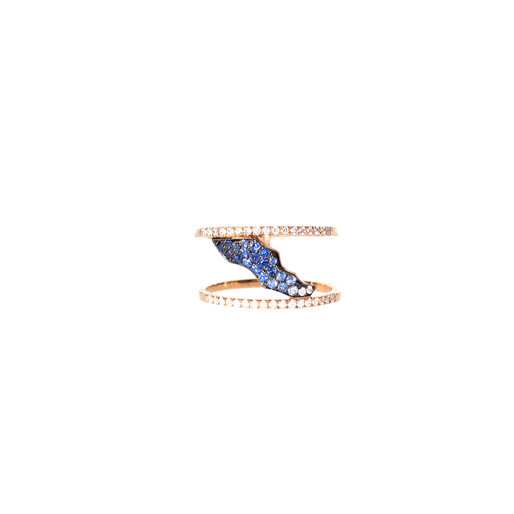 Terzihan 14 Carat Pink Gold Ring With Diamonds Size 6.5