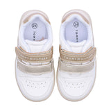 Tommy Hilfiger Kids Girl's White & Gold Sneaker