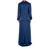 Theia kali Wrapped Satin Gown