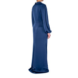 Theia kali Wrapped Satin Gown