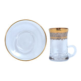 تيمون طقم أكواب الشاي من 6 قطع - ماتليد - بلاتين مع ذهبي