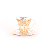 Timon Set Of 6 Pcs Wellington Tea Cup & Saucer Amber/Gold