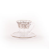 Timon Set Of 6 Pcs Wellington Tea Cup & Saucer Platinum