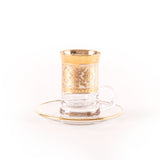Timon Set Of 6 Pcs Donizetti Small Tea Cup & Saucer Matt White/Gold