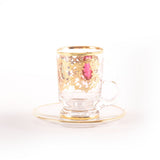 Timon Set Of 6 Pcs Napoli TeaÂ Cup & Saucer 5 Colours/Gold