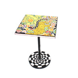 Toms Drag End Table Square Floral Gold 35X35 cm
