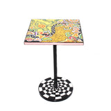 Toms Drag End Table Square Floral Gold 35X35 cm