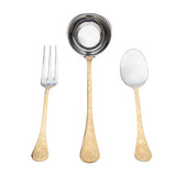 Tresors Spring Handle Gold Cutlery Set 75 Pcs 18/10 Wood Box