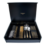 Tresors Tahiti Handle Gold Cutlery Set 75 Pcs 18/10 Wood Box