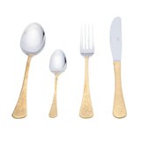 Tresors Tahiti Handle Gold Cutlery Set 75 Pcs 18/10 Wood Box