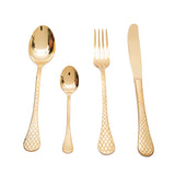 Tresors Gocce Full Gold Cutlery Set 75 Pcs 18/10 Wood Box