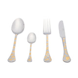Tresors Spring Flowers Gold Cutlery Set 75 Pcs 18/10 Wood Box