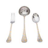 Tresors Spring Flowers Gold Cutlery Set 75 Pcs 18/10 Wood Box