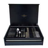 Tresors Spring Flowers Gold Cutlery Set 75 Pcs 18/10 Wood Box