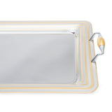 Tresors Pied De Poule Gold Rectangular Tray