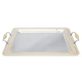 Tresors Pied De Poule Gold Rectangular Tray