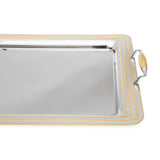 Tresors Pied De Poule Gold Rectangular Tray
