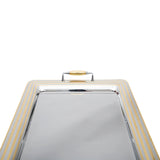 Tresors Pied De Poule Gold Rectangular Tray