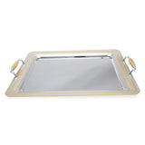 Tresors Pied De Poule Gold Rectangular Tray