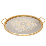 Tresors Bordeaux Gold Round Tray Dia 48 Cm
