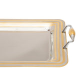 Tresors Pied De Poule Gold Rectangular Tray