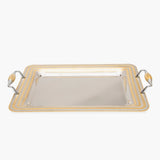 Tresors Pied De Poule Gold Rectangular Tray