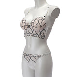 Twinset Floral Tulle G-String With Heart Pattern