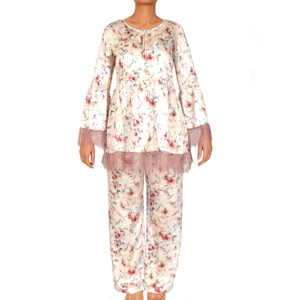 Twin Set Blouse Print Flower Ivory Size Small – Blue Salon