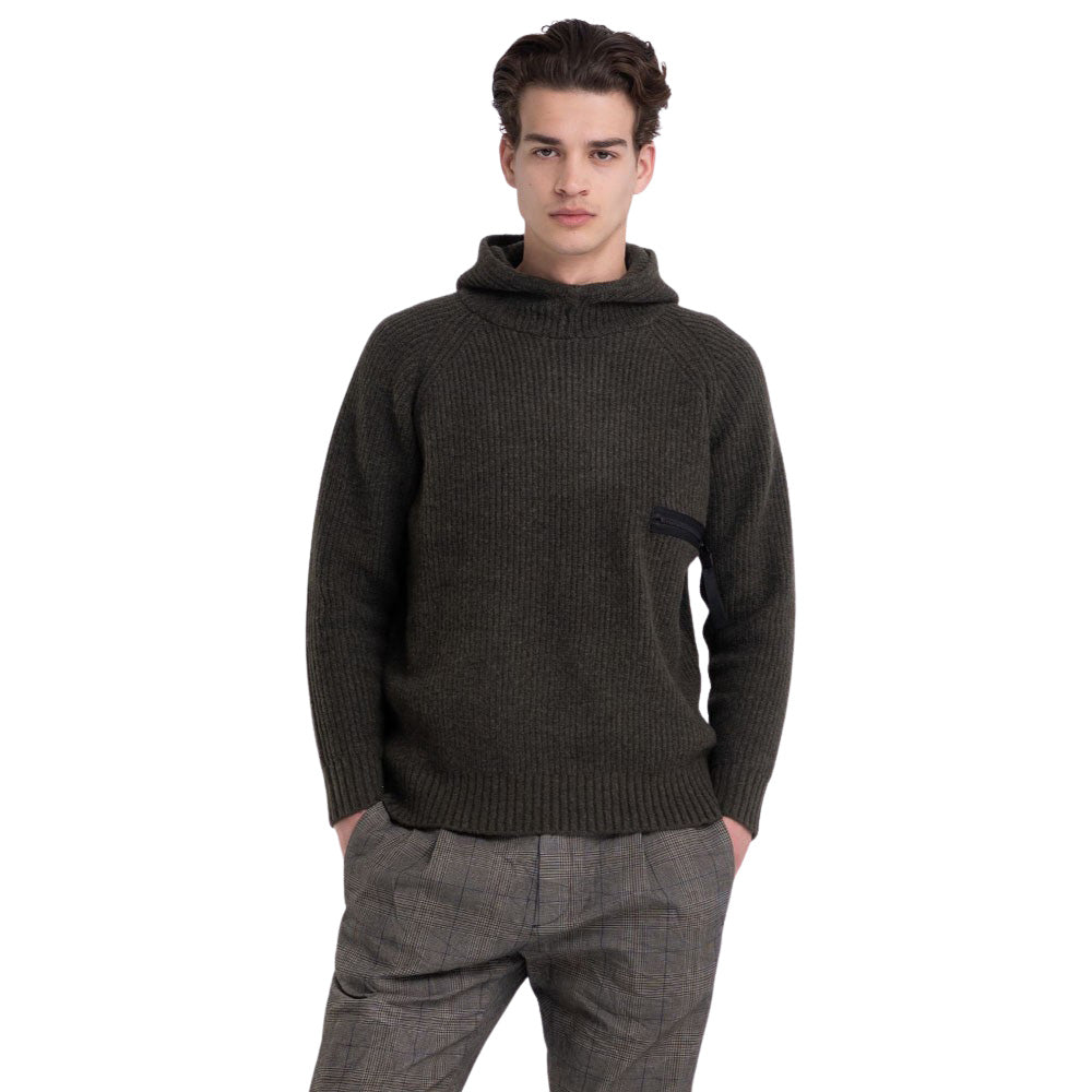 Recycled Wool sweater with Hood