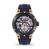 Cerruti 1881 Velletri Men  Blue And Rose Gold And Black Watch