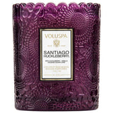 Voluspa Limited Edition Santiago Huckleberry Scalloped Edge Glass Candle