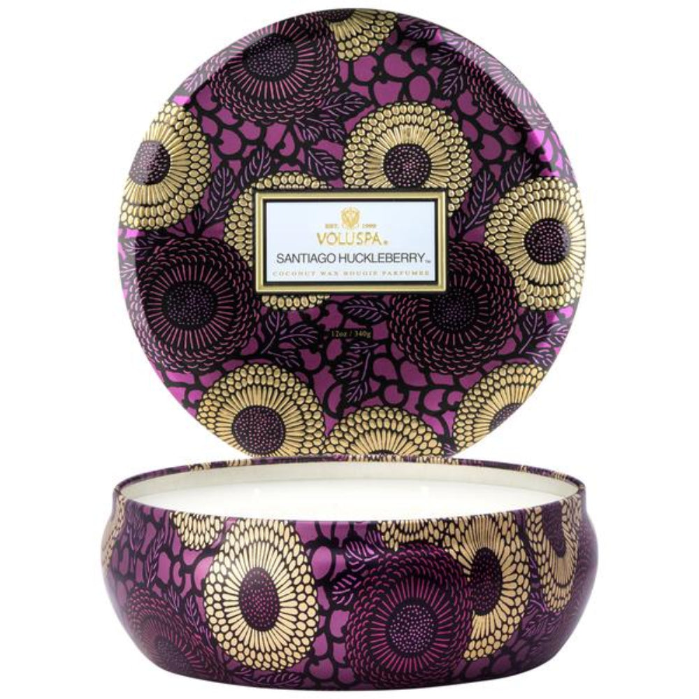 Voluspa Limited Edition Santiago Huckleberry 3 Wick Candle | Candle | Home Candle | Linen Candle Voluspa Limited Edition Santiago Huckleberry 3 Wick Candle | Candle | Home Candle | Linen Candle